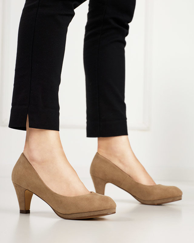 OUTLET Női Troerqa khaki tűsarkú pumpák - Cipők