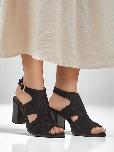 Royalfashion női kivágott blokk sarok szandál Abetle