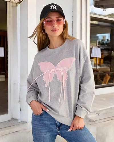 Royalfashion női pamut vékony nyomtatott pulóver