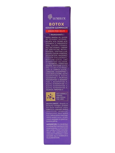 LUXELUX Hypnosia Szemkörnyékápoló Krém Botox Keratinnal és Kollagénummal a szemekre