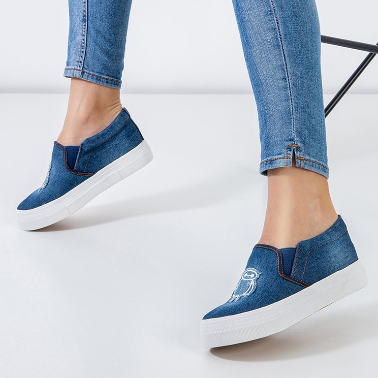 Sötétkék női tornacipő a Boatik platformon - Lábbeli