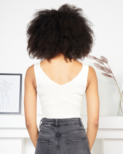 Női krémpántos elasztikus felső - Ruházat