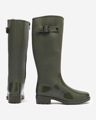 Sötétzöld női térdig érő lábszárvédő Bevirdo- Lábbeli