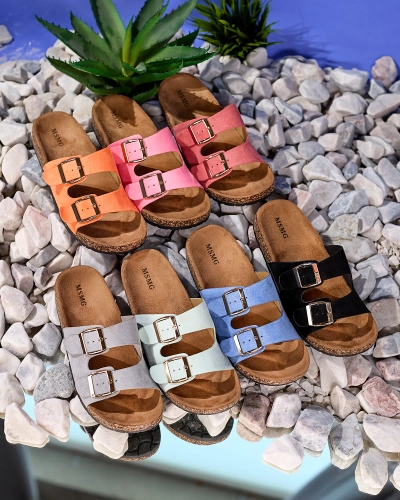 Royalfashion Szürke női flip-flop csattal Foumy