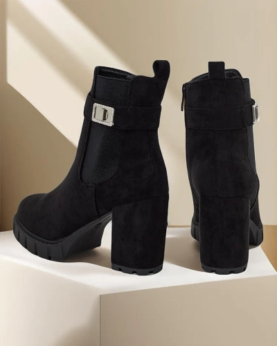 Royalfashion Női blokk sarkú bokacsizma Effo