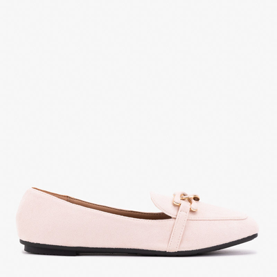 Női bézs mokaszin Olly díszítéssel - Cipők