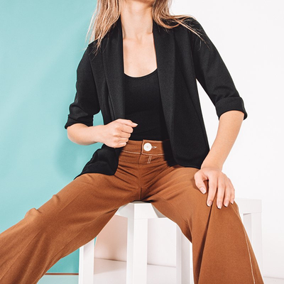 Női fekete köpeny rögzítés nélkül - Ruházat