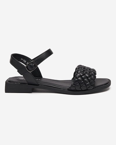 Női szandál fonott övvel fekete Opakhi- Lábbeli