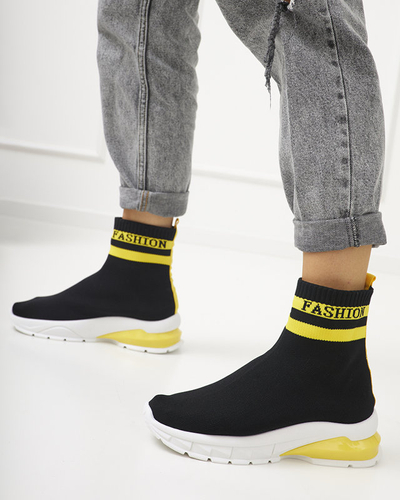 Jammy női fekete magas tornacipő - lábbeli