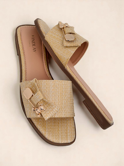 Royalfashion női szalmapapucs szandál Aurelia