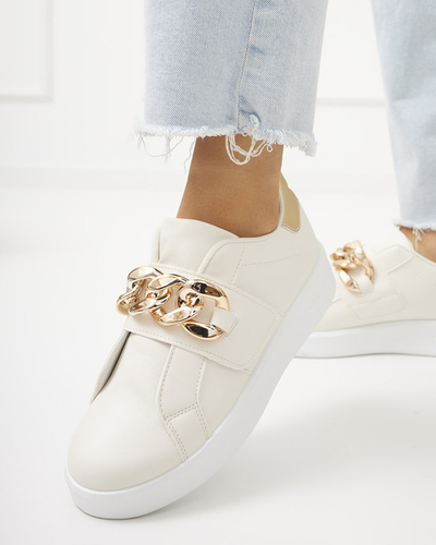 Krémszínű női bebújós sportcipő Derera - Lábbeli