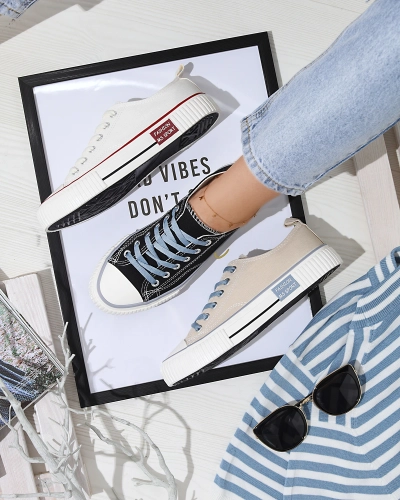 Fekete női fűzős tornacipő Tasabba- Footwear