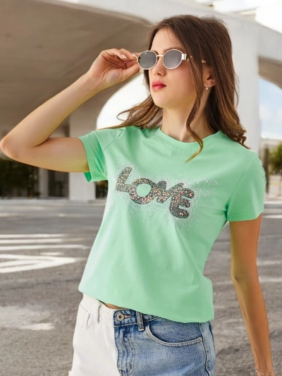 Royalfashion Női Póló LOVE Strasszokkal