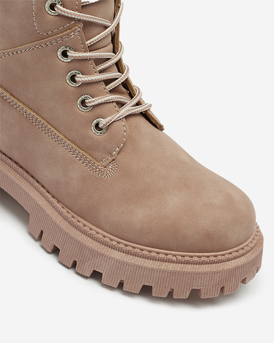 Sötét rózsaszín női szigetelt trapper csizma Teruna - Lábbeli