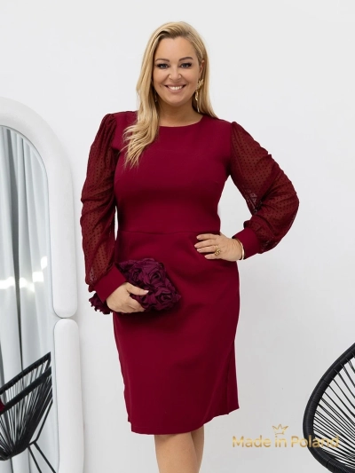 Elegáns női mini ruha hálós ujjakkal Evilla