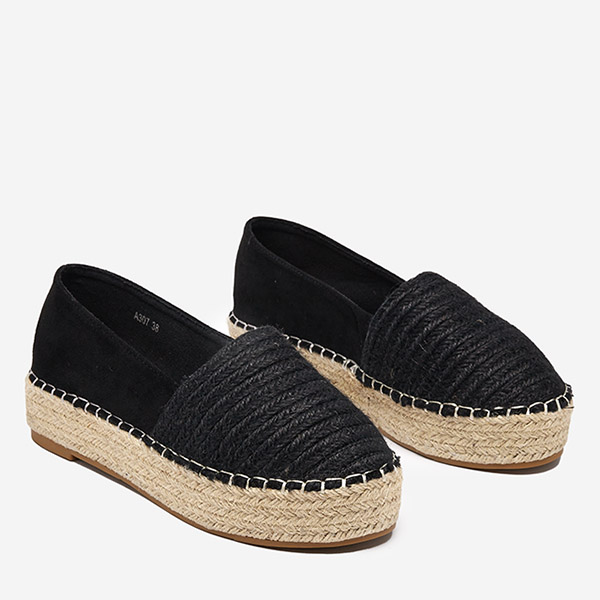 OUTLET Fekete női espadrillák a Sunoltól - Lábbeli