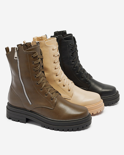 Fekete női bagger csizma lapos sarokkal Fetisa - Lábbeli