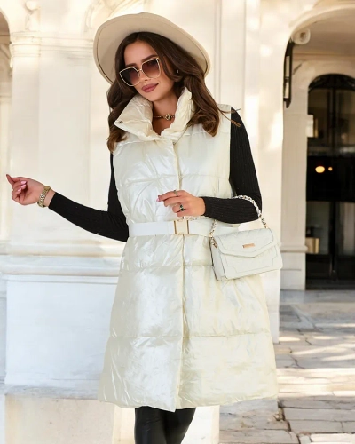 Royalfashion Hosszú női mellény a'la leather