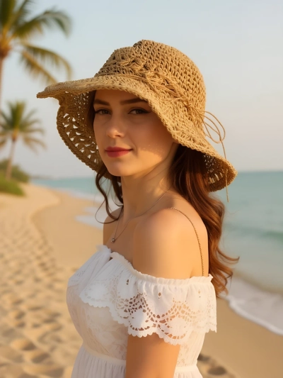 Royalfashion Női szalmakalap Csipke Breeze