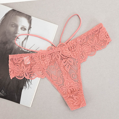 Korall női csipke pántos tangák - Fehérnemű