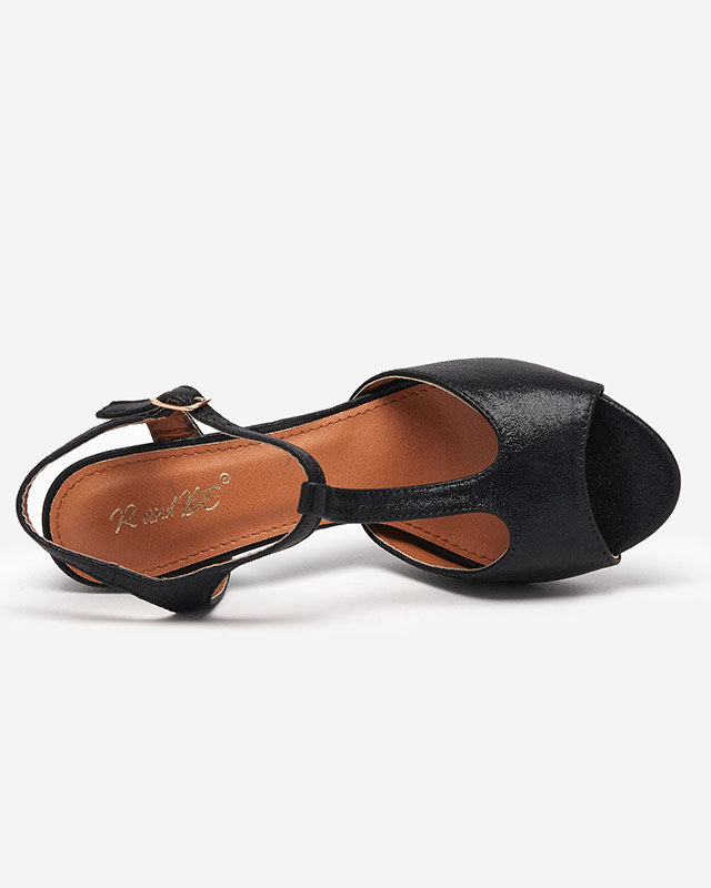 OUTLET Fényes fekete női szandál a Lonad-Footwear poszton