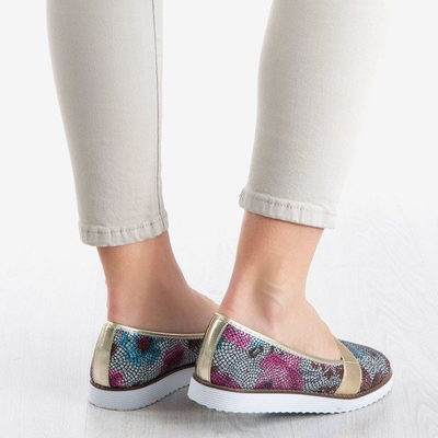 Nasulsha arany színű női tarka balerinák - lábbeli