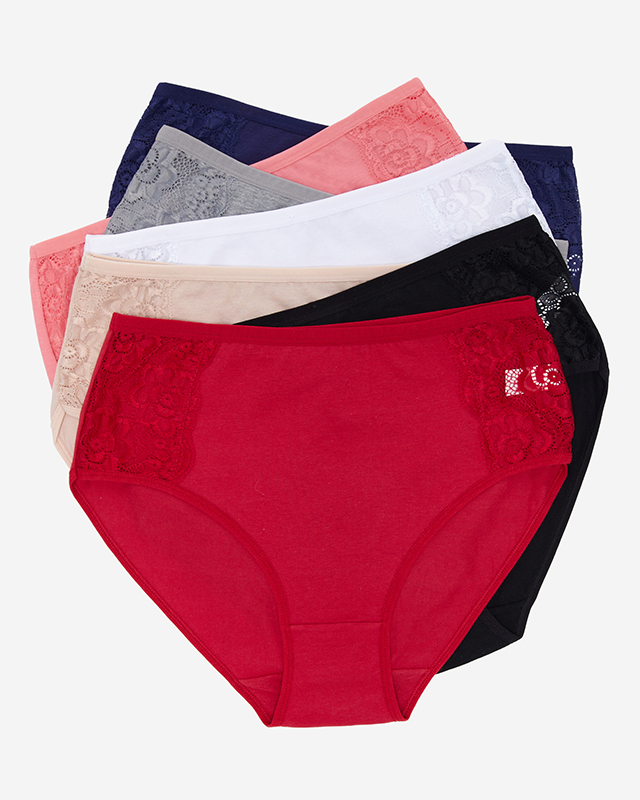 Egyszínű női bugyi szett, 7-es típus / csomag PLUSZ MÉRET - Fehérnemű