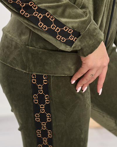 Női tréningruha szett zöld csíkokkal - Ruházat