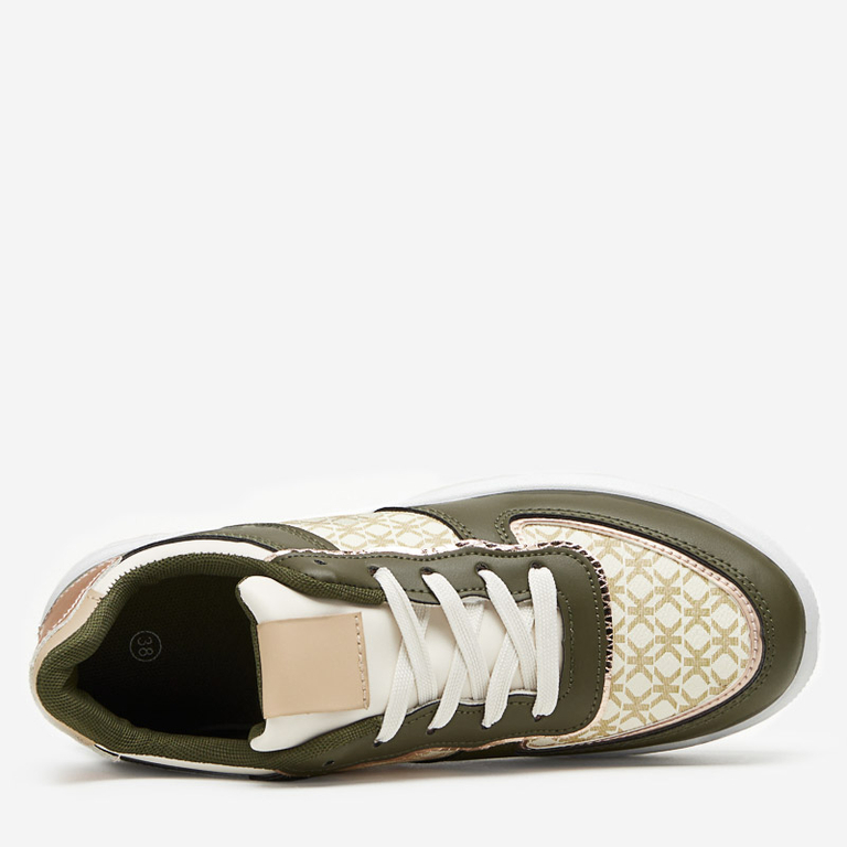 Zöld női sportcipő Glou mintával - Lábbeli