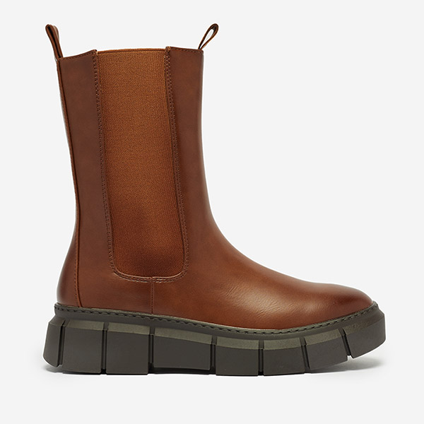 Női platformcsizma teve színben Couell - Lábbeli