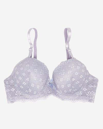 Női melltartó szürke csipkével - Fehérnemű