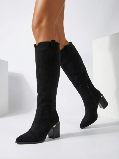 Női öko velúr csizma vastag sarokkal Ferrevi