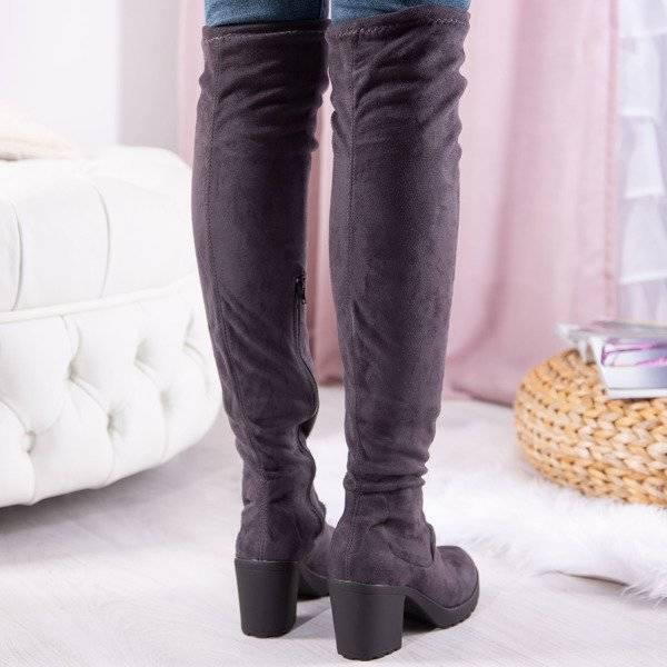 OUTLET Szürke csizma egy magasabb oszlopon Moccalinea - Lábbeli