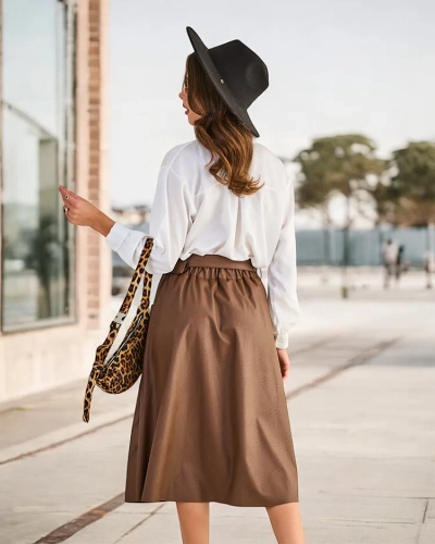 Royalfashion Női midi szoknya NAGY MÉRET