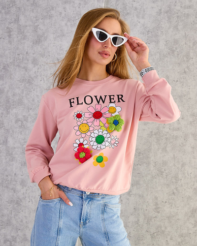 Royalfashion Női pamut vékony nyomtatott pulóver