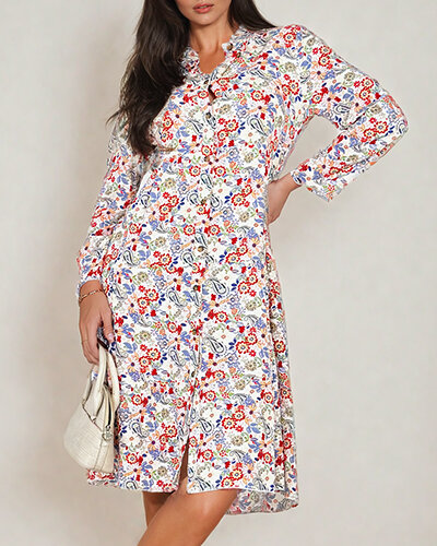 Royalfashion Női midi mintás ruha