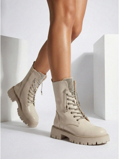 Farly női öko bőr fűzős bokacsizma