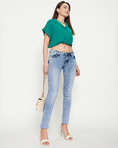 Női kék egyenes farmer - Ruházat