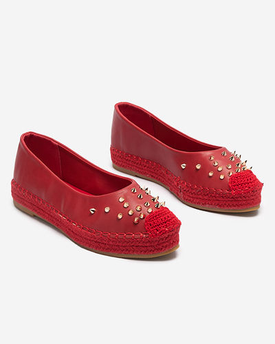 Piros női espadrillák Edmaria fúvókákkal - Lábbeli