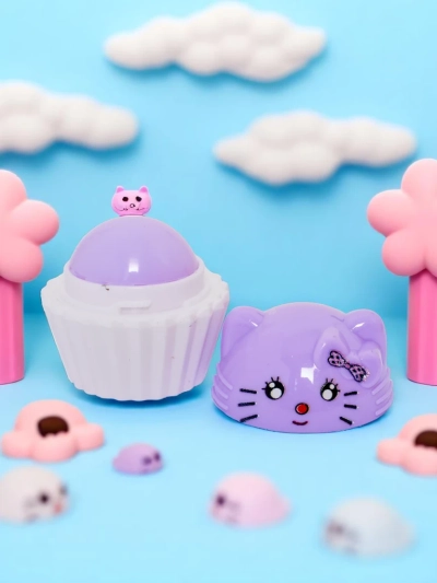 Gyermek ajakbalzsam cuki cicával egy cupcake-ben – hidratál és regenerál