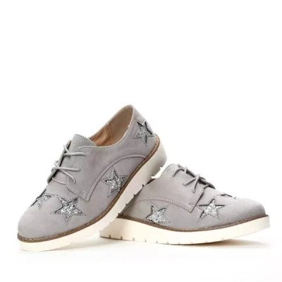 OUTLET Szürke creepers cipő csillagokkal Stylenna - Lábbeli