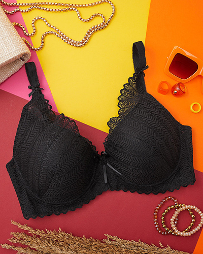 Női fekete csipkemelltartó - Fehérnemű