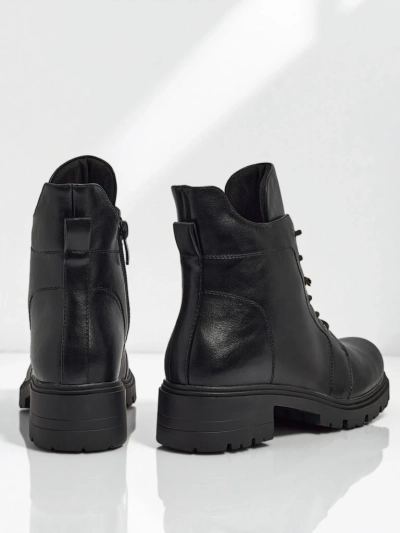 Veltih öko bőr fűzős női bokacsizma