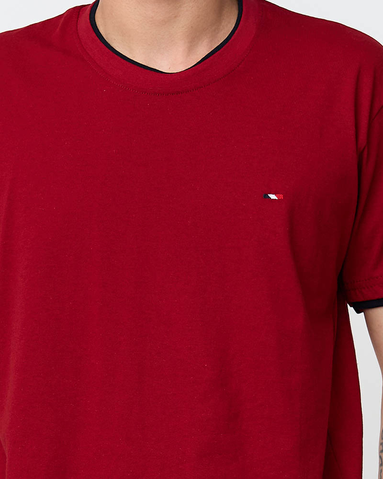 Férfi barna pamut póló - Ruházat