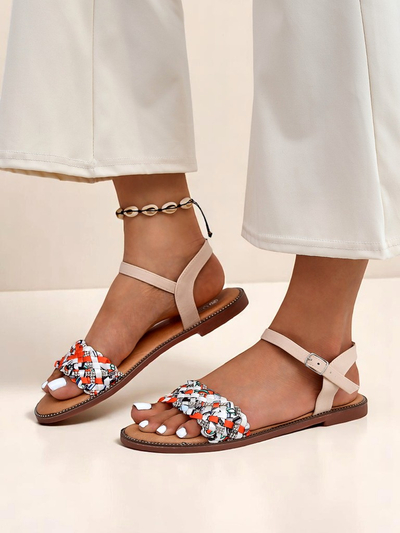 Royalfashion Női lapos talpú ColorStrap szandál