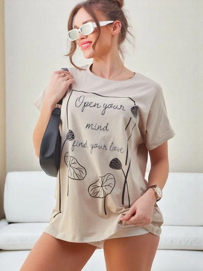 Royalfashion Női pamut póló érdekes mintával