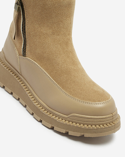 OUTLET Világosbarna női csizma Mefina- Footwear
