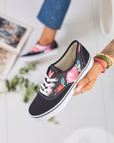 Royalfashion Női Blossom Beat Black Floral Sneakers