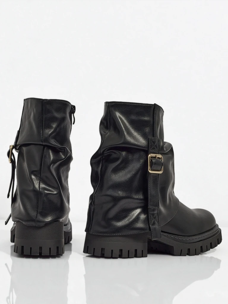 Magasított női Lunara öko bőr bokacsizma