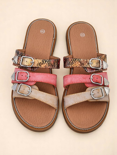 Royalfashion Női lapos talpú papucs Snake Chic
